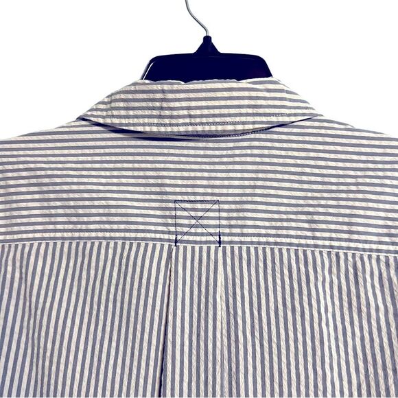 Vineyard Vines Blue & White Striped Button Blouse Front Size 4 - Picture 7 of 14